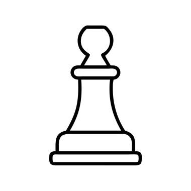 Klasik bir satranç piyonunun izole edilmiş minimalist siyah tasviri. Oyun tasarımı, strateji kavramları, eğitim veya web simgeleri için mükemmel. Basit ve çok yönlü.