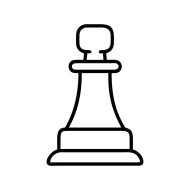 Klasik bir satranç piyonunu tasvir eden minimalist bir siyah taslak ikonu. Oyun tasarımları, strateji kavramları ve oyun arayüzleri için ideal, başlangıçları ve potansiyeli temsil eden.