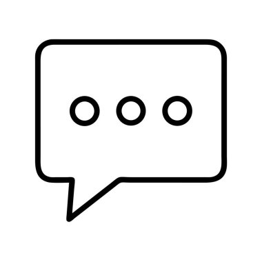 Üç noktalı bir sohbet mesajı baloncuğunu gösteren basit bir satır simgesi, gelişmekte olan bir yazıyı ya da devam eden dijital konuşmayı simgeliyor. UI / UX, uygulamalar ve web siteleri için ideal.
