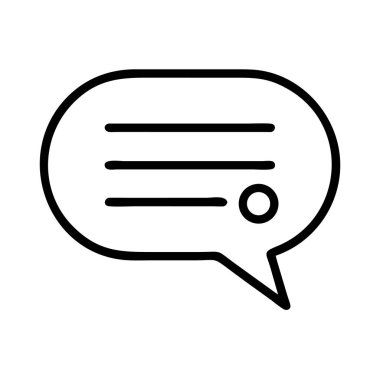 Sohbet mesaj baloncuğunun açık bir resim simgesi. Kullanıcı arayüzü tasarımları, dijital iletişim platformları, sosyal medya ve web uygulamaları için mükemmel.