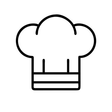 Geleneksel bir aşçı şapkasının basit, zarif bir simgesi. Aşçılık ve restoran markalaştırma, menüler, web tasarımı ve yemekle ilgili projeler için mükemmel..