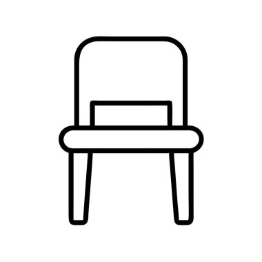 Basit bir sandalyeyi tasvir eden berrak, minimalist siyah bir taslak ikonu. Grafik tasarım projeleri, kullanıcı arayüzleri, web uygulamaları, sunum slaytları ve yazdırma materyalleri için ideal.