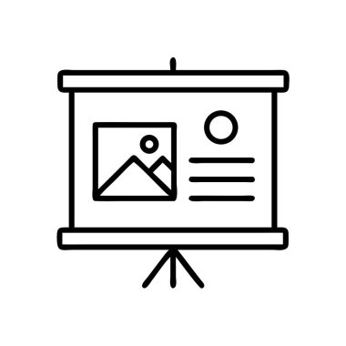 Resim ve metin görünümlü sunum ekranı simgesi