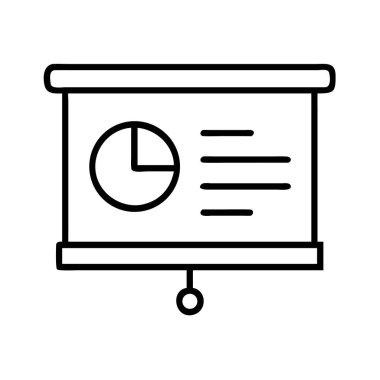 Pasta grafiği veri simgesine sahip iş sunum tahtası