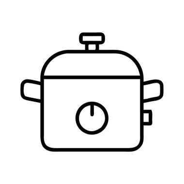 Basınçlı fırın mutfak aleti ikon vektör illüstrasyonu