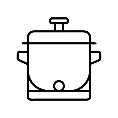 Rice Cooker mutfak gereçleri çizgisi taslak biçimi