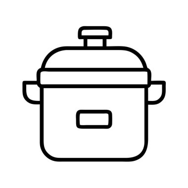 Kapaklı mutfak tenceresi ve ana hatları simgesi.