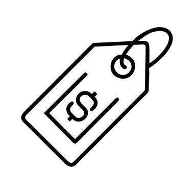 Ticari görünüm için dolar işareti etiket çizgisi simgesi