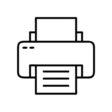 Yazıcı simgesi çizgisi sanat konsepti yazdırma aygıtı ofisi