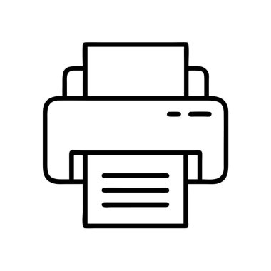Ofis malzemeleri için yazıcı simgesi çizgisi çizimi