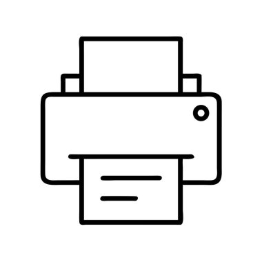 Kağıt dökümanlı yazıcı simgesi çizimi