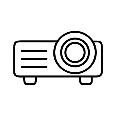 Dijital ortam projektör aygıt çizgisi sanat simgesi vektörü