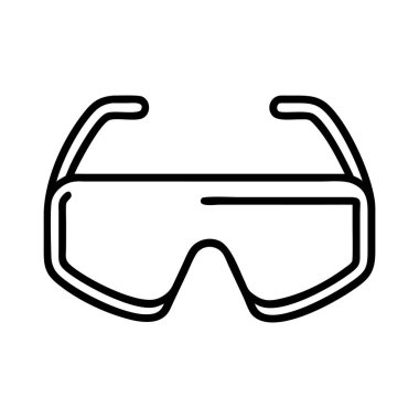 Koruma ve güvenlik için güvenlik gözlüğü çizgisi simgesi