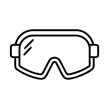 Kış sporları grafikleri için kayak gözlüğü taslak simgesi