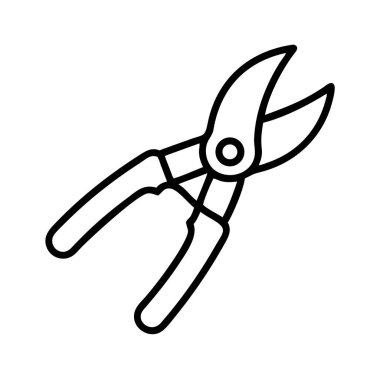 Budama makası bahçe aracı ana hatları simge basit illüstrasyon