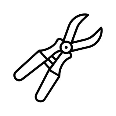 Bahçe budama makası ana hatlı simge resmetme aracı