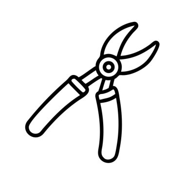 Bahçecilik için bahçe budama makası çizgisi simgesi