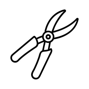 Bahçe budama makası resim çizgisi resimleme