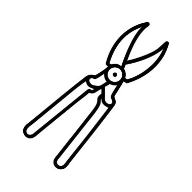 Bahçe budama makası bahçe işleri için ana hatları simgesi