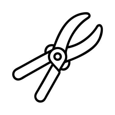 Kırpma makası bahçe dış hatları simge vektörü