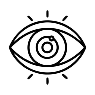 Göz açık çizgi simgesi ve ışıl ışıl farkındalık