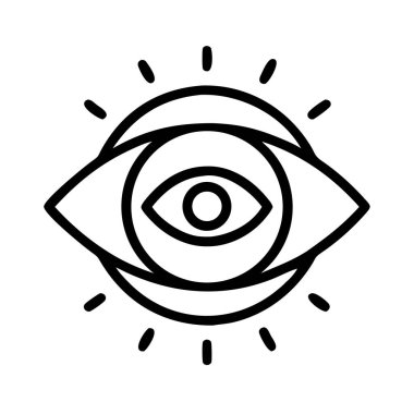 Işıldayan ışık veya enerjiye sahip biçimlendirilmiş göz simgesi