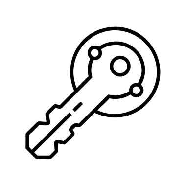 Güvenlik, erişim ve kilidi açmak için temel satır resim simgesi