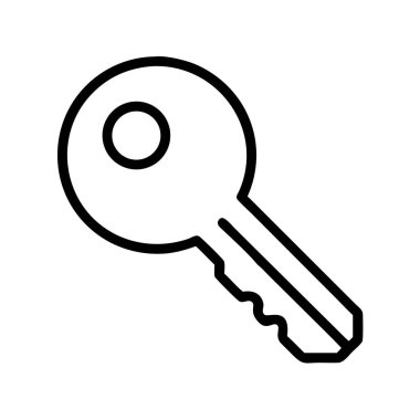 Beyaz arkaplan vektör illüstrasyonunda anahtar ana hatları simgesi