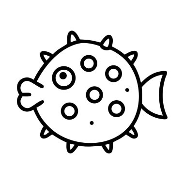 Şirin çizgi film kirpi balığı çizimi sanat çizimi tasarımı