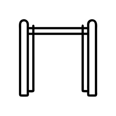 Fitness ve egzersiz için paralel çubukların satır simgesi