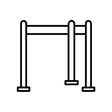 Parallel bars fitness equipment outline vector icon