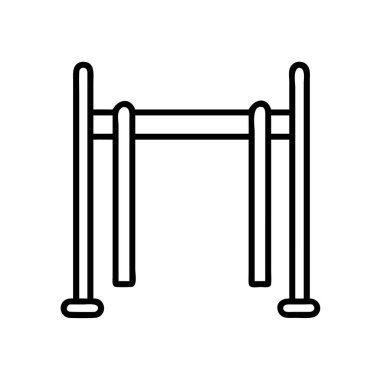 Paralel çubuklar araç gereç çizgisi resimleme