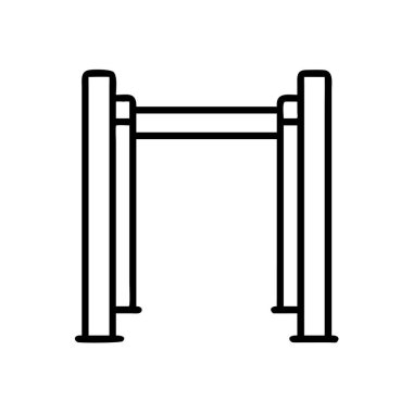Workout pull-up bar parallel bars simple line icon