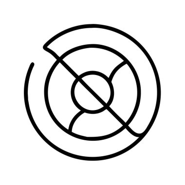 Kırık halkalı soyut geometrik hedef radar simgesi