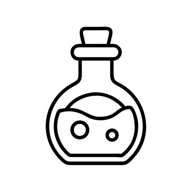 Sıvı ve mantarlı iksir şişesinin ana simgesi