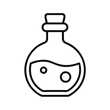 Sıvı ve tıpa tıpası ana hatlı şişe simgesi