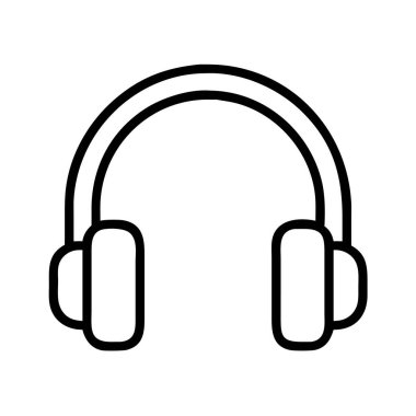 Beyaz arkaplanda kulaklık simgesi vektör çizgisi sanatı