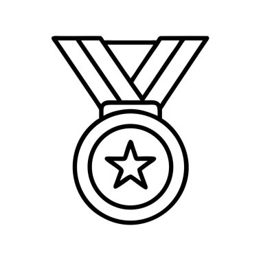 Yıldız çizgisi ikon tasarımı ile şampiyon ödül madalyası