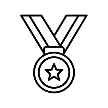 Yıldız çizgisi resim tasarımı ile başarı ödülü madalyası