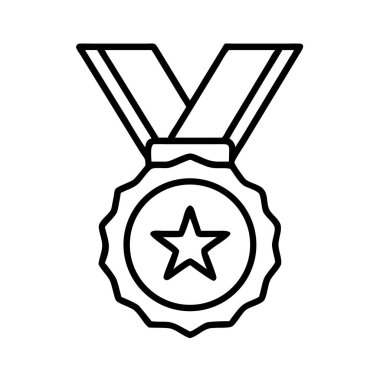 Bir yıldız ve kurdele sembollü başarı madalyası simgesi