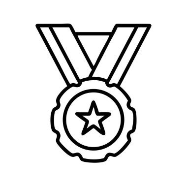 Yıldızlı ana hat vektör madalyası, başarıyı temsil ediyor