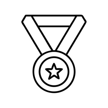 Yıldız taslağı ikon başarı vektörlü madalya