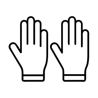 Çift çizgili eldivenler güvenlik koruma ikonu vektörü