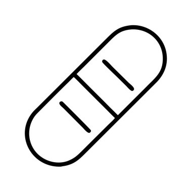 Kapsül ilaç çizgisi simgesi beyaza izole edildi