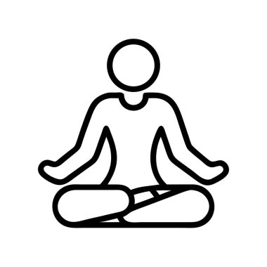 Rahatlama uygulamaları için kişi ana hatları simgesi meditasyonu