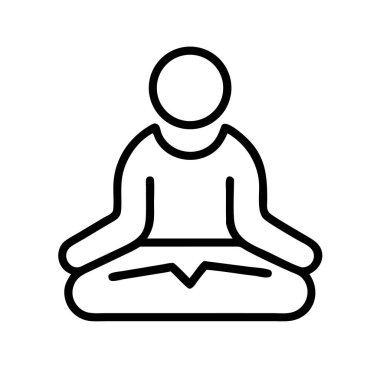 Sakin meditasyon ikonu ve dingin yoga pozu