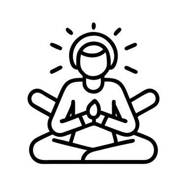 Nilüfer çiçeğindeki meditasyon figürü ruhani bir ışıltıyla poz verir