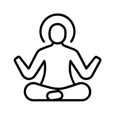 Ruhani bir ışık halkası sembolü ile meditasyon yapan insan figürü.