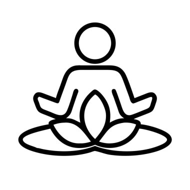 Zen, barış ve refah için meditasyon kişisi simgesi.