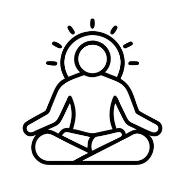 Ruhsal aura ve barış için meditasyon figürü simgesi